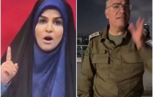مجریِ زن تلویزیون ایران در هنگام حمله با دست دشمن رو رسوا میکنه!